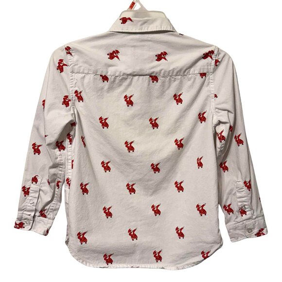 Denim & Flower Boys Button-Down Shirt | Dabbing Santa Christmas Print | Size 7 - Picture 2 of 5